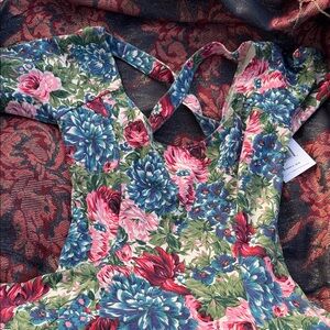 RVCA Floral Mini Dress - Blue, Pink, Green